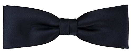 TigerTie vorgebundene schmale Fliege in schwarzblau Uni einfarbig + Box von TigerTie