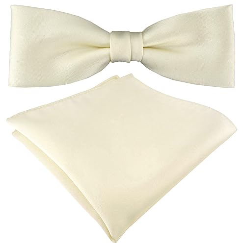 TigerTie vorgebundene schmale Satin Fliege Einstecktuch in beige Uni einfarbig + Aufbewahrungsbox TigerTie vorgebundene schmale Satin Fliege Einstecktuch in beige Uni einfarbig + Aufbewahrungsbox von TigerTie