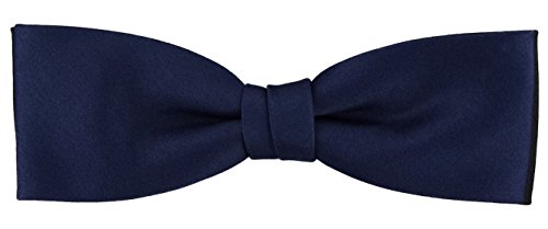 TigerTie vorgebundene schmale doppelfarbige Satin Fliege in marine schwarz Uni + Box von TigerTie
