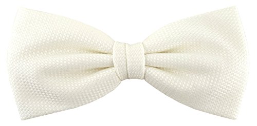 TigerTigerTie Fliege Pique in creme gemustert, vorgebundene Schleife 100% Baumwolle + Aufbewahrungsbox von TigerTie