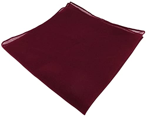 TigerTie - feines kleines Chiffon Einstecktuch in bordeaux Uni - Tuch 25 x 25 cm von TigerTie