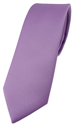 TigerTie schmale Designer Krawatte in dunkles flieder einfarbig Uni - Tie Schlips von TigerTie