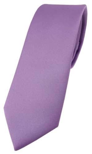 TigerTie Herren Krawatte – schmale 5,5 cm Krawatte in dunkles flieder einfarbigem Design, ideal für Geschäftstermine, festliche Anlässe und die Freizeit von TigerTie
