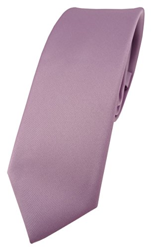 TigerTie schmale Designer Krawatte in flieder einfarbig Uni - Tie Schlips von TigerTie