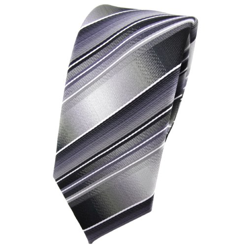 TigerTie schmale Designer Krawatte in grau silber anthrazit hellgrau gestreift - Tie Binder TigerTie schmale Designer Krawatte in grau silber anthrazit hellgrau gestreift - Tie Binder von TigerTie