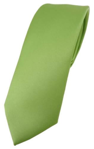 TigerTie Herren Krawatte – schmale 5,5 cm Krawatte in hellgrün einfarbigem Design, ideal für Geschäftstermine, festliche Anlässe und die Freizeit von TigerTie