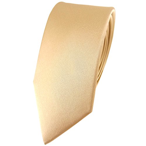 TigerTie schmale Satin Seidenkrawatte in beige gold bronze einfarbig Uni - Krawatte 100% Seide TigerTie schmale Satin Seidenkrawatte in beige gold bronze einfarbig Uni - Krawatte 100% Seide von TigerTie