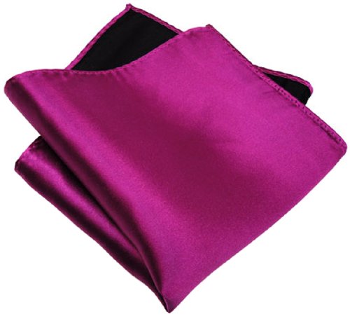 TigerTie gewebtes Designer Satin Seideneinstecktuch in beere/magenta/purple Uni einfarbig - Pochette 30 x 30 cm - Einstecktuch 100% reine Seide von TigerTie