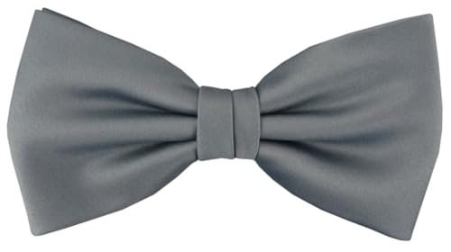 TigerTie vorgebundene Fliege Schleife in grau Einfarbig Uni + Geschenkbox von TigerTie