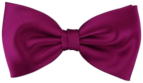 TigerTie vorgebundene Fliege Schleife in magenta Einfarbig Uni + Geschenkbox von TigerTie