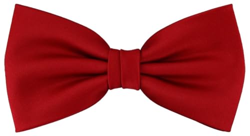 TigerTie vorgebundene Fliege Schleife in rot Einfarbig Uni + Geschenkbox von TigerTie