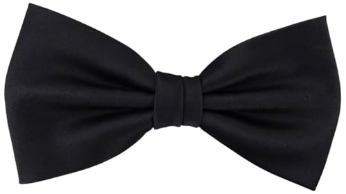 TigerTie vorgebundene Fliege Schleife in schwarz Einfarbig Uni + Geschenkbox von TigerTie