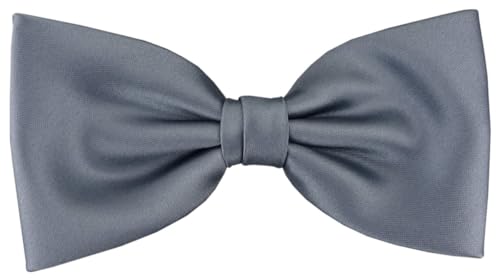 TigerTie vorgebundene Fliege Schleife in silbergrau Einfarbig Uni + Geschenkbox von TigerTie