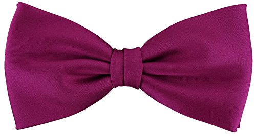 TigerTie vorgebundene Satin Fliege in lila magenta fuchsia Uni einfarbig + Geschenkbox von TigerTie