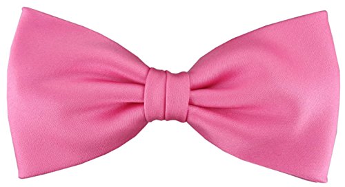 TigerTie vorgebundene Satin Fliege in rosa erikaviolett pink Uni einfarbig + Geschenkbox von TigerTie
