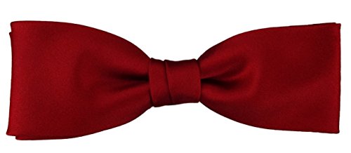 TigerTie vorgebundene schmale Fliege in blutrot Uni einfarbig + Box von TigerTie