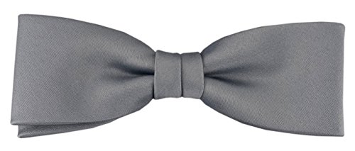 TigerTie vorgebundene schmale Fliege in grau Uni einfarbig + Box von TigerTie