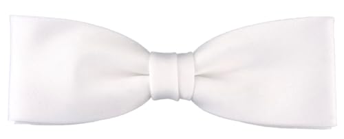 TigerTie vorgebundene schmale Fliege in weiss Uni einfarbig + Box von TigerTie