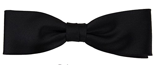 TigerTie vorgebundene schmale Seidenfliege in schwarz Uni einfarbig + Box von TigerTie
