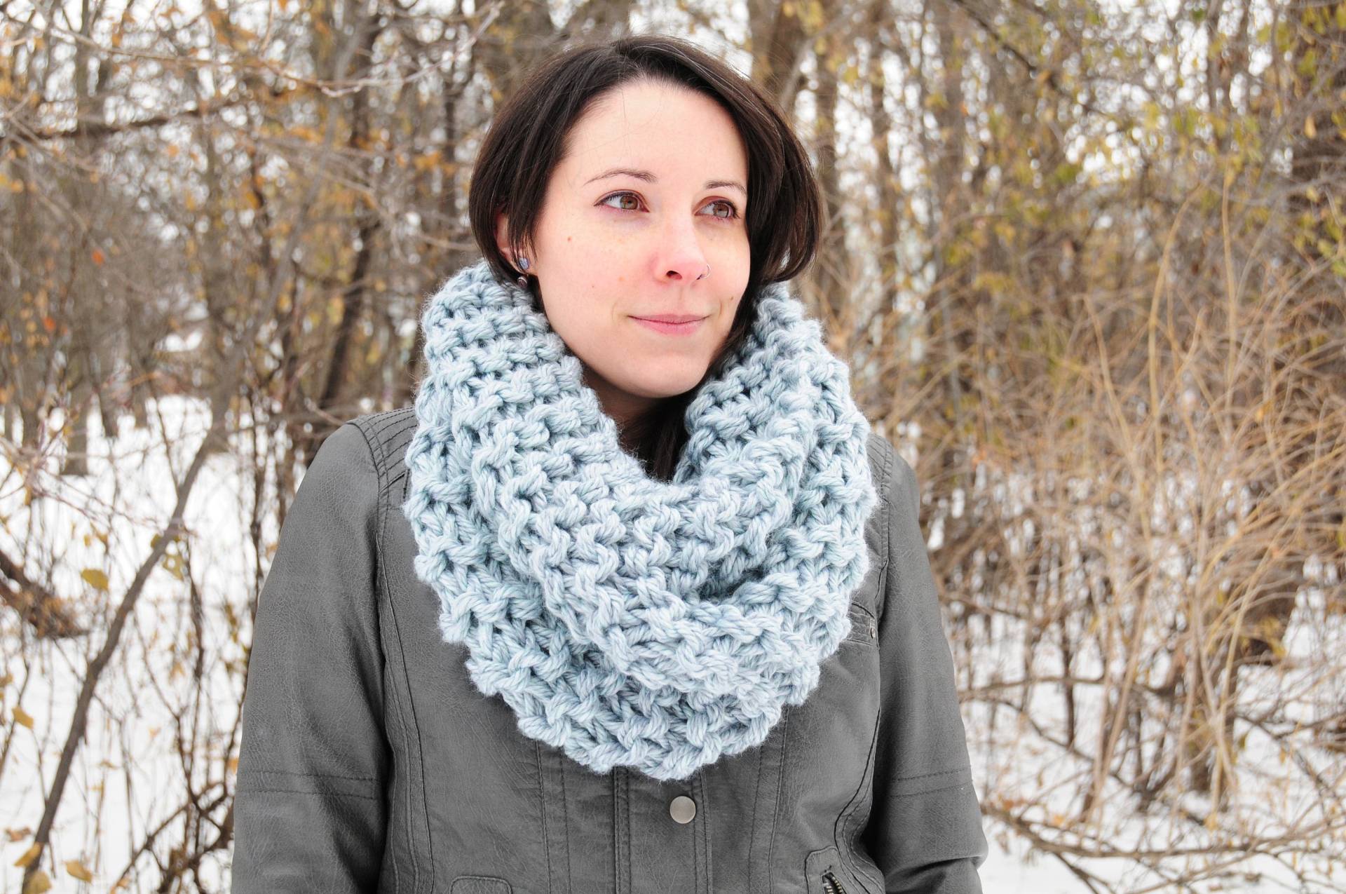 Handgestrickter Loop, Eisblauer Schal, Schlauchschal, Geschenk Für Sie, Weihnachtsgeschenk, Geburtstagsgeschenk, Accessoires Handgestrickter Loop, Eisblauer Schal, Schlauchschal, Geschenk Für Sie, Weihnachtsgeschenk, Geburtstagsgeschenk, Accessoires von TigerTigerKnits
