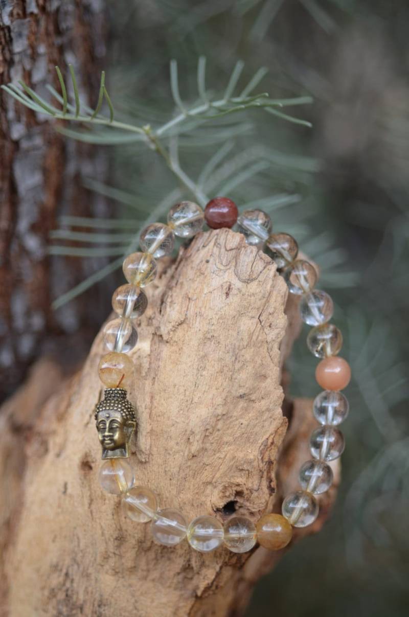Gemischte Quarz Armband W/Buddha Perle Handgelenk Mala Yoga Schmuck Meditation Geist Körper Mode Stapelbar Gemischte Quarz Armband W/Buddha Perle Handgelenk Mala Yoga Schmuck Meditation Geist Körper Mode Stapelbar von TigerTigerTreasures