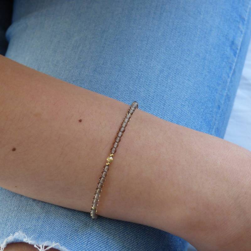 Rauchquarz Armband, 14K Gold Filled, Edelstein Perlen Geschenk Für Sie von TigerlillyJewellery