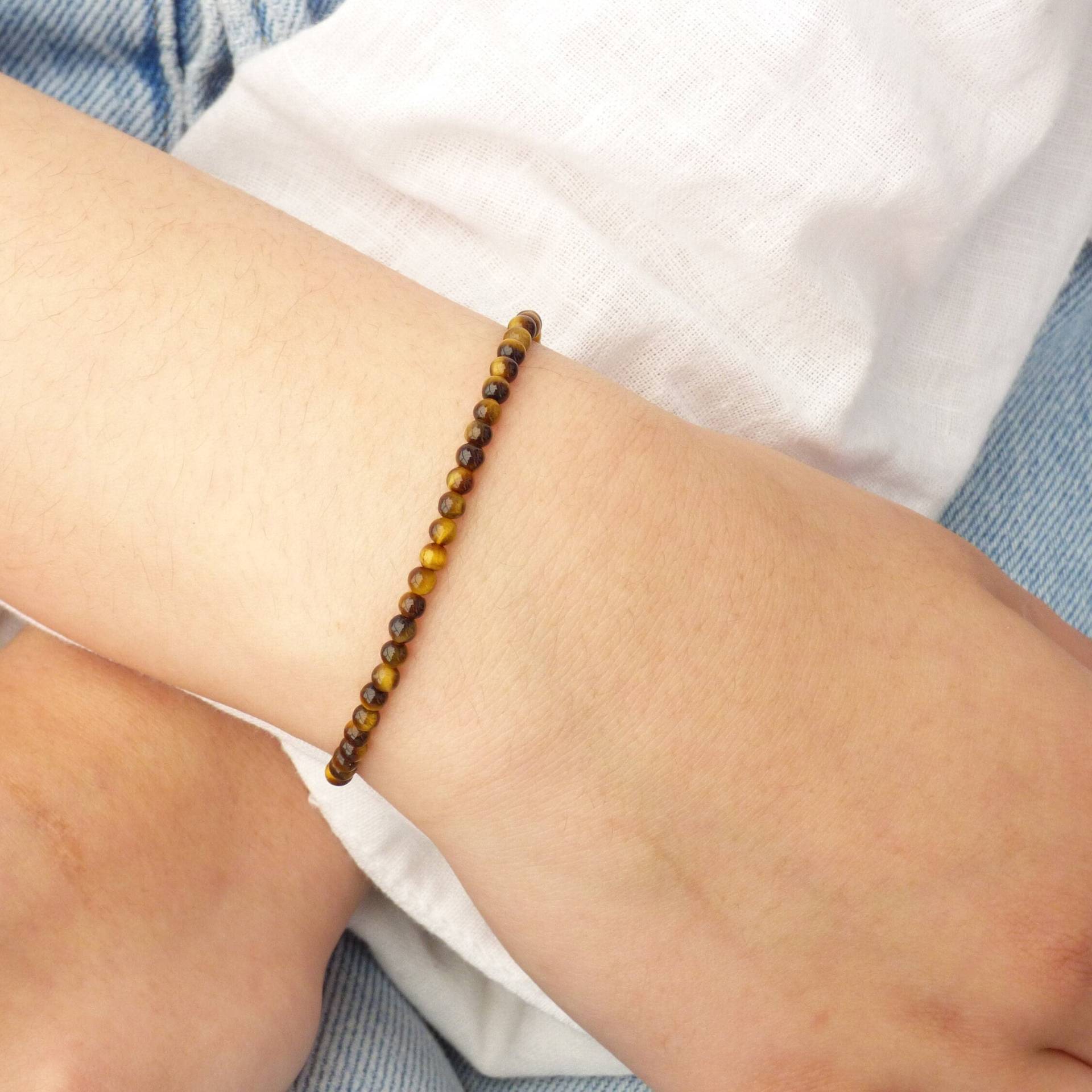 Tigerauge Edelstein Armband, Gold Filled, Schichtarmband, Schmuck, Armband Für Frauen von TigerlillyJewellery