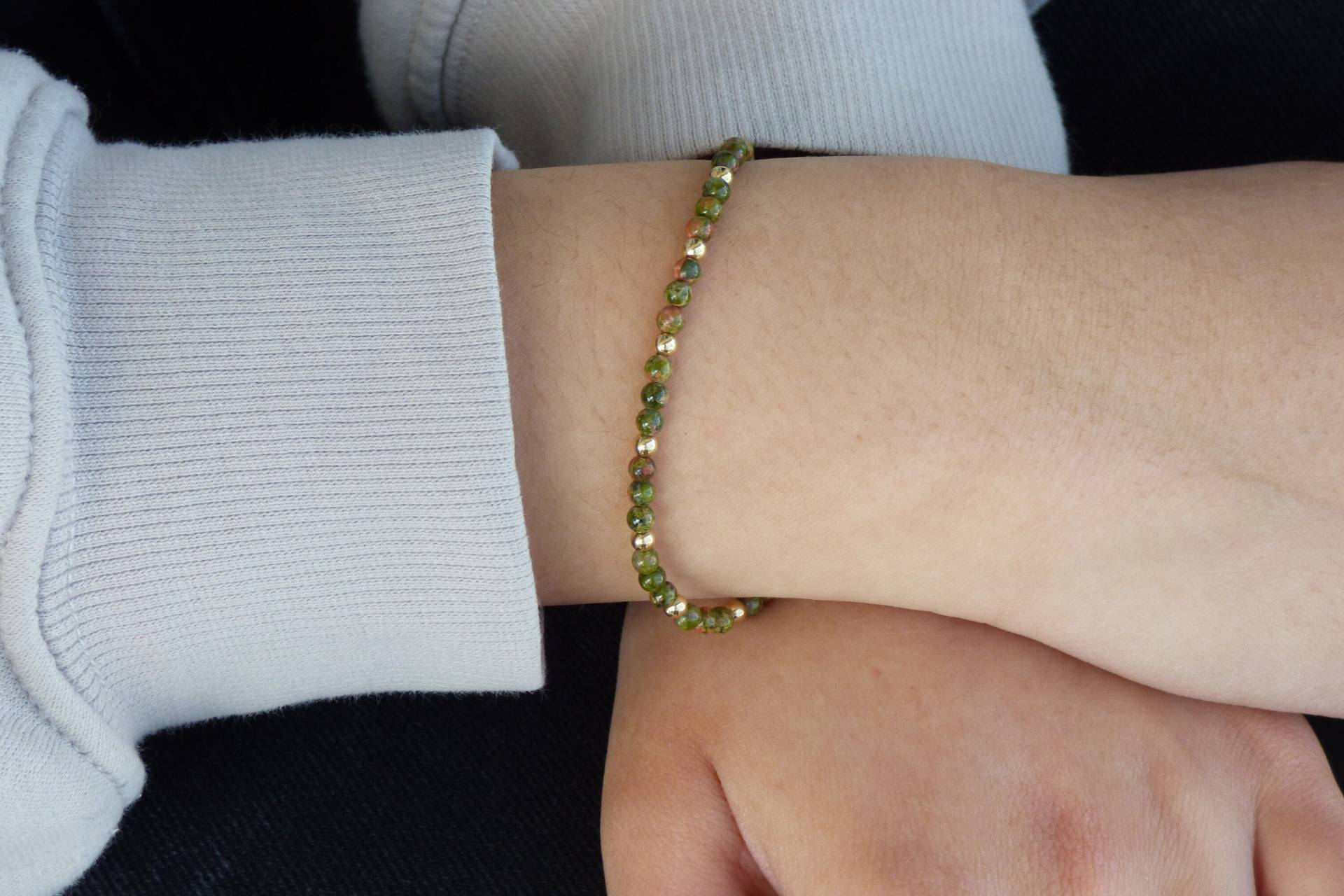 Unakit Edelstein Armband 14K Gold Filled Stacking Armband Unakit Edelstein Armband 14K Gold Filled Stacking Armband von TigerlillyJewellery