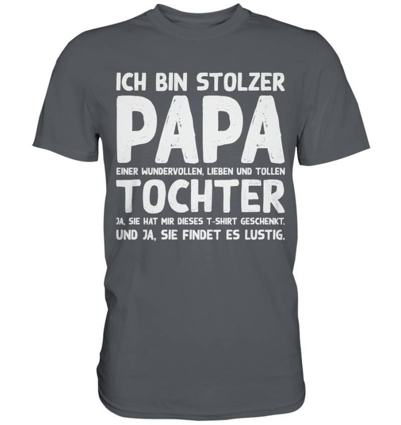 Tigerlino T-Shirt Stolzer Papa einer Tochter Vater Herren Premium Shirt von Tigerlino