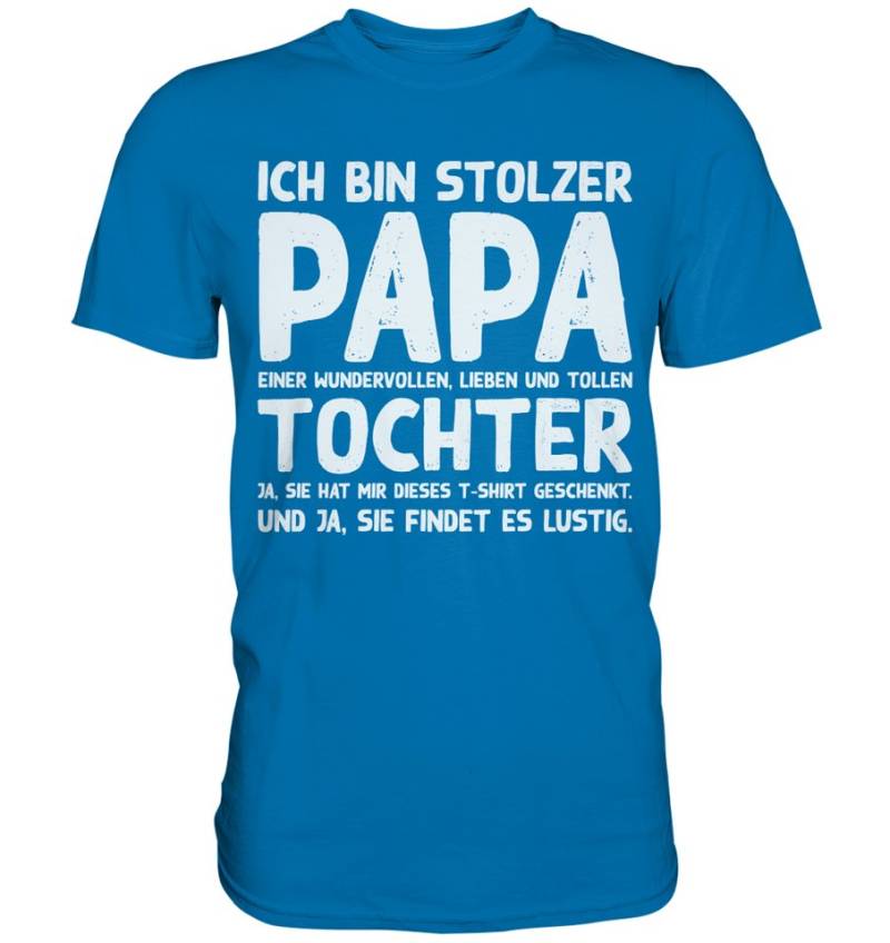 Tigerlino T-Shirt Stolzer Papa einer Tochter Vater Herren Premium Shirt von Tigerlino