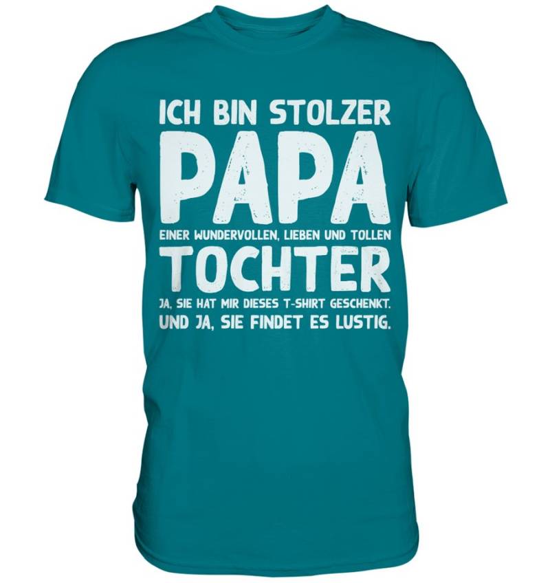 Tigerlino T-Shirt Stolzer Papa einer Tochter Vater Herren Premium Shirt von Tigerlino