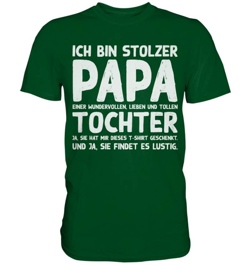 Tigerlino T-Shirt Stolzer Papa einer Tochter Vater Herren Premium Shirt von Tigerlino