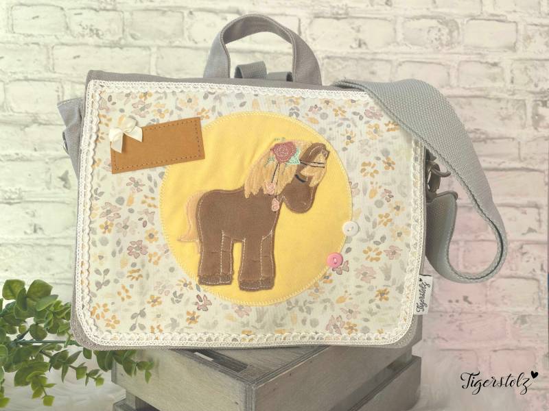 2 in 1 - Kindergartenrucksack Rucksack Kindergartentasche Boho-Pferd Mädchen von TigerstolzShop