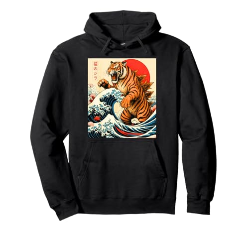 Tigerzilla Tiger Japanische Kunst Geschenke für Männer Frauen Jungen Mädchen Pullover Hoodie von Tigerzilla Tiger Apparel Gifts Graphic Tees