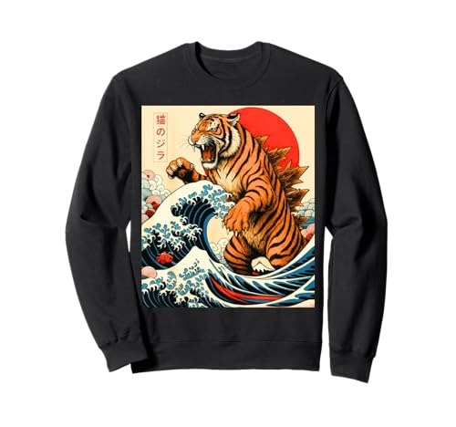 Tigerzilla Tiger Japanische Kunst Geschenke für Männer Frauen Jungen Mädchen Sweatshirt von Tigerzilla Tiger Apparel Gifts Graphic Tees