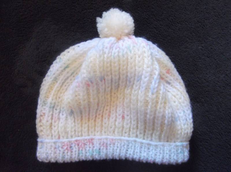 Baby Hand Gestrickt Zitrone Gelb Multi Bobble Hut Handgefertigt von Tiggyscrafts