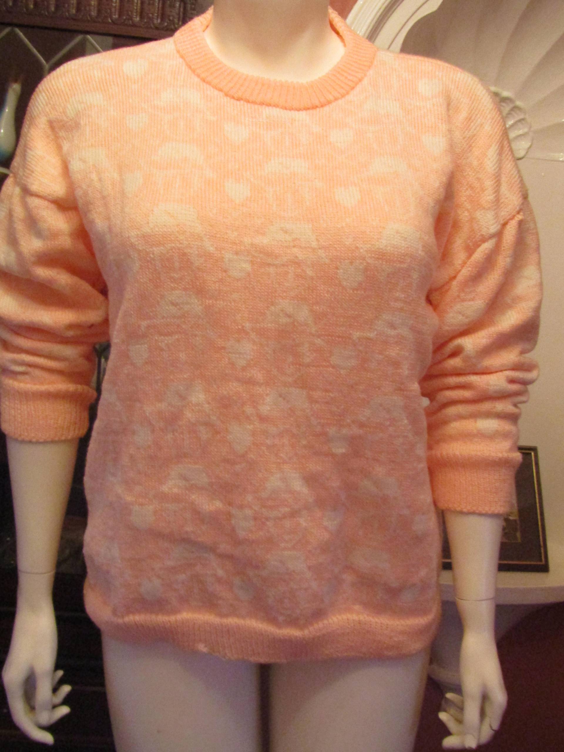 42"44" Büste - Pfirsich Und Creme Fair Isle Strick Pullover Free P&p 42"44" Büste - Pfirsich Und Creme Fair Isle Strick Pullover Free P&p von TigheClothing