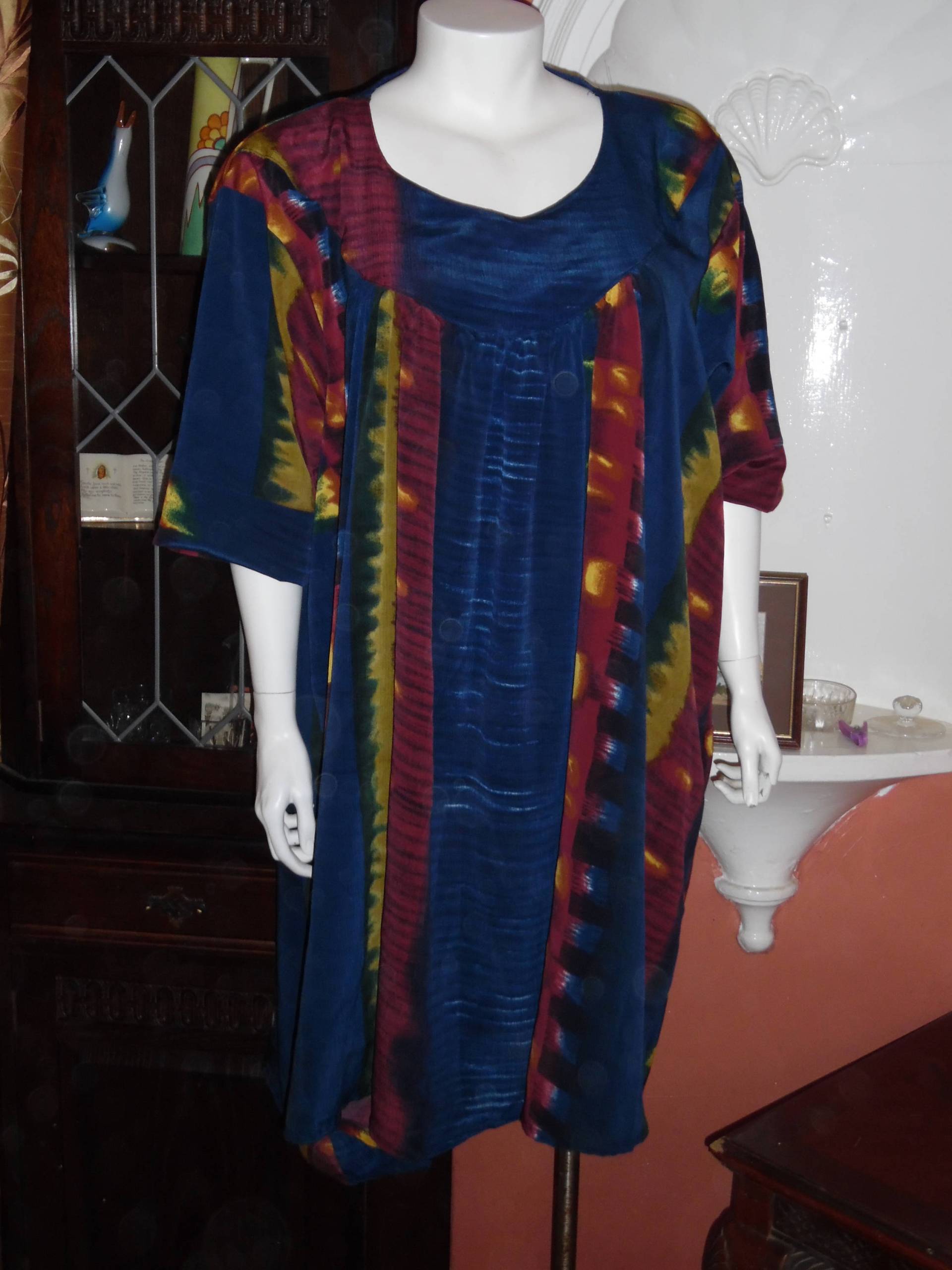 Größe 7xl Tie-Die Viskose Kleid Plus Size Größe 7xl Tie-Die Viskose Kleid Plus Size von TigheClothing