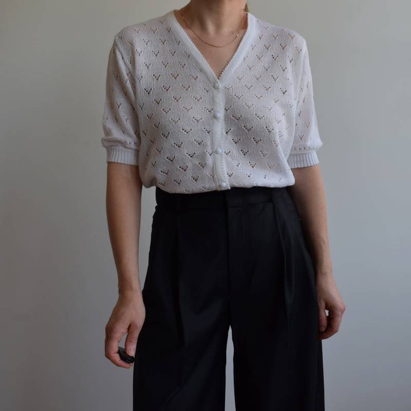 Vintage Bluse Im Häkelstil. Ursprünglich Damen Größe S/M. 90Er Jahre Ära von TigonVintage