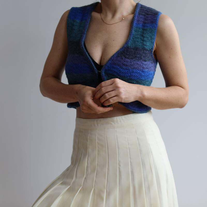 Vintage Handgemachte Wollweste. Ursprünglich Damengröße S. 90Er Jahre von TigonVintage