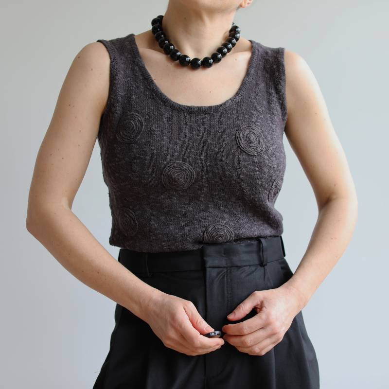 Vintage Leinen Baumwoll Top - Marke Minuet Größe S/M von TigonVintage