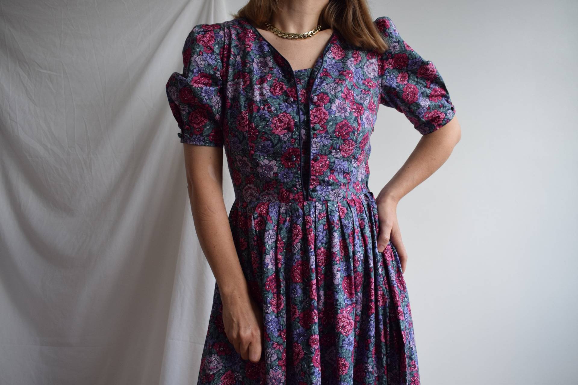 Vintage Midi Kleid Laura Ashley Aus Baumwolle. Ursprünglich Damengröße M. 90Er Jahre von TigonVintage