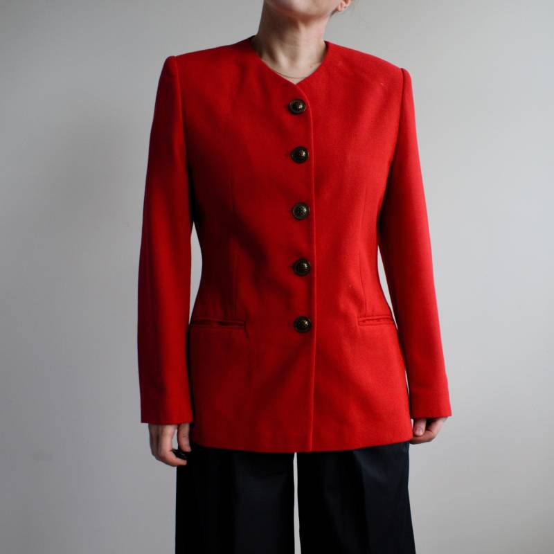 Vintage Roter Blazer. Ursprünglich Damen Größe M. Ende Der 80Er/Frühen 90Er Jahre Ära von TigonVintage