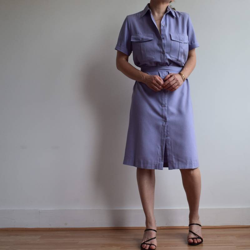 Vintage Seide Midi Shirt Sommerkleid. Ursprünglich Damen Größe M. 90Er Jahre Ära von TigonVintage