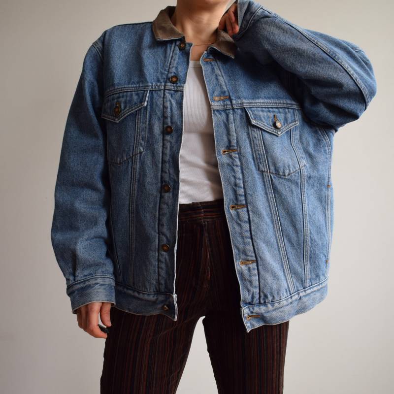 Vintage Sherpa Jeansjacke. Original Herrengröße M. 90Er Jahre Ära von TigonVintage