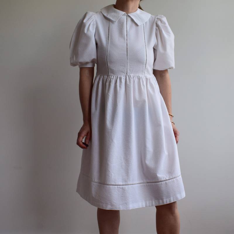 Vintage Weißes Baumwollkleid. Ursprünglich Damengröße Xs. 80Er Jahre von TigonVintage