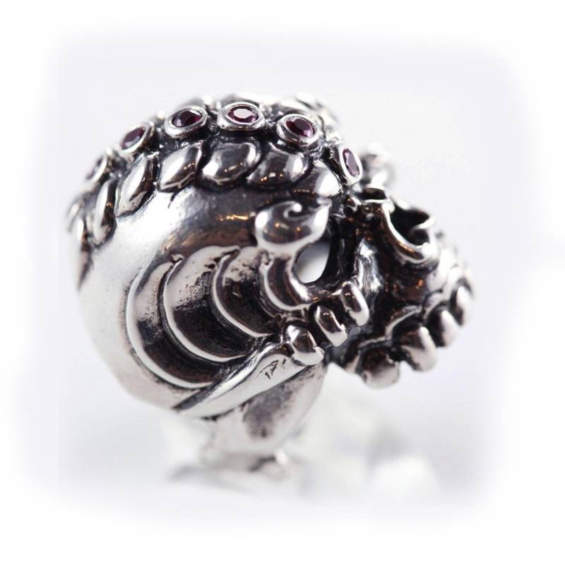 Geldliebhaber Rubin Totenkopf Sterling Silber Ring von TigraniSilver