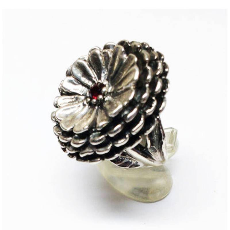 Oktober Geburtsblume Calendula Silber Ring Mit Geburtsstein von TigraniSilver