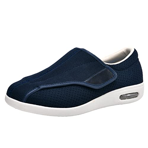 TiiLyy Ödem Hausschuhe Gesundheitsschuh für Senioren Unisex Extra breite Ödem Schuhe Diabetiker und Hallux Valgus extra Breiten Slipper orthopädisch Damen,Blau,43 von TiiLyy