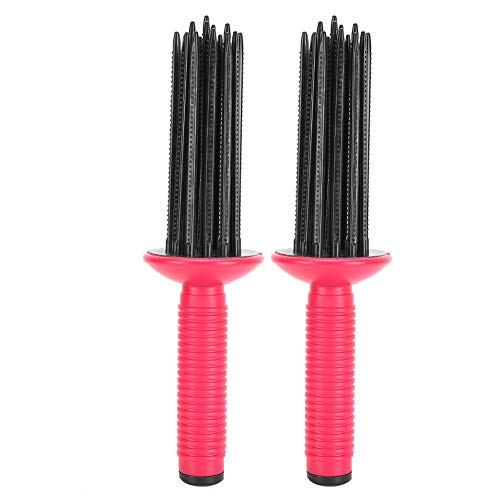 Flauschiger Lockenwickler Kamm, Curly Hair Brush Föhnbürste rutschfester Lockenstab Hairstyling Lockenwickler Werkzeuge Rundes Spin Bürsten Set für Frauen Föhnen um lockiges trockenes Haar zu Stylen von Tiiyee